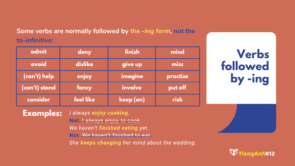Động từ + Ving